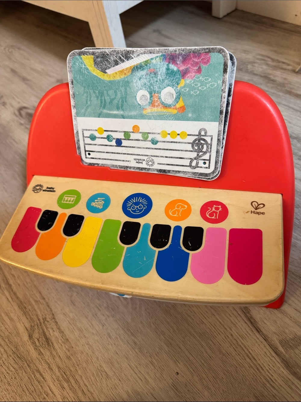 Hape Rainbow Wooden Piano Toy - Bright Multicolor Keys